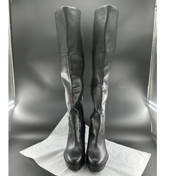 Guess ,Wm, Taylin, Faux Leather, Lug Sole, Thigh-High Boots, Blk, 9 1/2 M, Zip - Picture 1 of 12